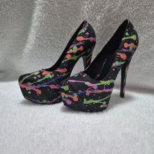 Colorful Splatter High Heels